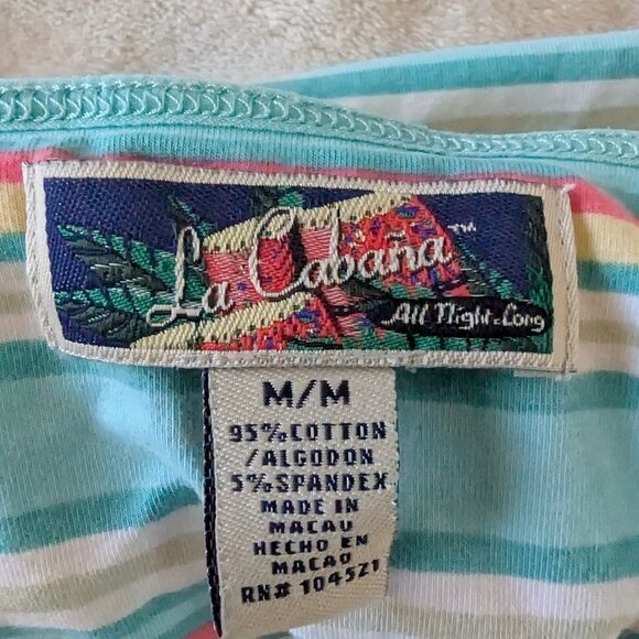 3/$30 Striped cotton tank with built in bra - Picture 5 of 5